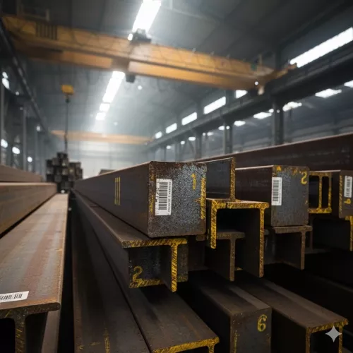 Imagen de un camión de Todo Hierro en proceso de entrega de hierros y paneles sándwich.